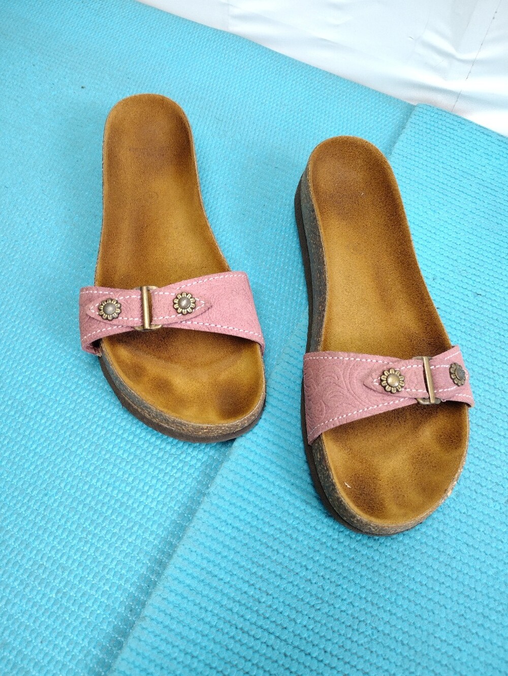 American Eagle Women's Leather Single-Band Slide Sandals - 9